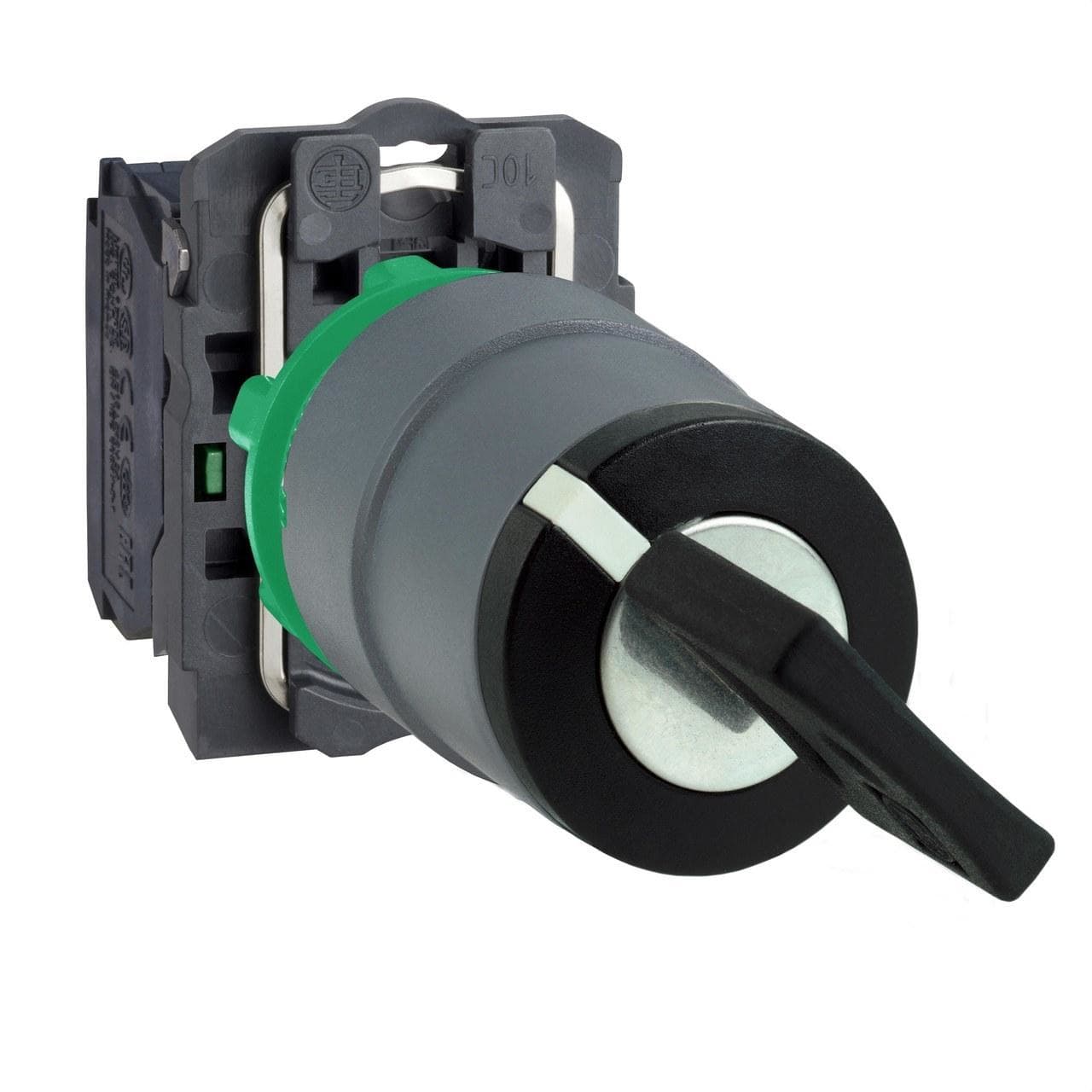 Schneider Electric - Selector XB5 llave 455 2 posiciones retorno a la izquierda 1 NA gris