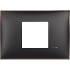 BTICINO - Placa embellecedora Classia de color Níquel Negro - 2 módulos centrados