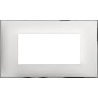 BTICINO - Placa embellecedora Classia de color Blanco Cromo - 4 módulos