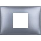 BTICINO - Placa embellecedora Classia de color Azul Metalizado - 2 módulos centrados