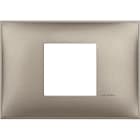 BTICINO - Placa embellecedora Classia de color Titanio Metalizado - 2 módulos centrados