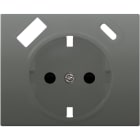 BJC - Tapa schuko IRIS USB AC, acero neptuno