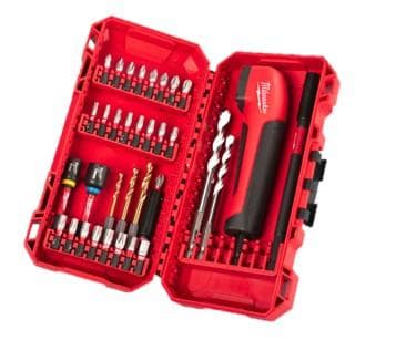 MILWAUKEE - ESTUCHE DE BROCAS Y PUNTAS CON ADAPTADOR ANGULAR