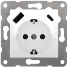 BJC - Tapa + mecanismo base schuko VIVA USB AC PD, blanco polar