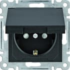 HAGER - TOMA SCHUKO CON TAPA IP44 LUMINA NEGRO