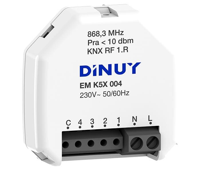 DINUY - Entrada binaria/analógica KNX-RF a 230V de 4 canales