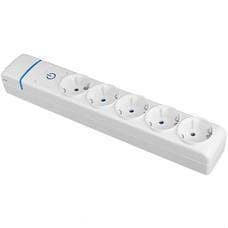 SOLERA - BASE MÚLTIPLE DE 5 TOMAS 2P+T, 16A 250V~.  CON INTERRUPTOR LUMINOSO.
