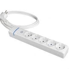 SOLERA - PROLONGADOR CON 5 TOMAS 2P+T, 16A 250V~ CON INTERRUPTOR LUMINOSO.   1.5 M DE CABLE H05VV-F 3G1,5MM².