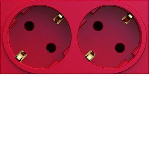 HAGER - TOMA SCHUKO DOBLE PARA CANAL ROJO