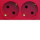 HAGER - TOMA SCHUKO DOBLE PARA CANAL ROJO