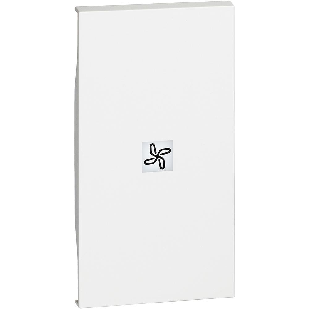 BTICINO - Tecla Living Now - símbolo ventilación - Blanco - 2 módulos