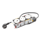 LEGRAND - Incara DisqIn. Bloques integración mobiliario para empotrar. Compuesta por 3 elementos: 2 tomas 2P+T + 1 USB A+C 15W. 2m. Blanco.
