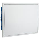 SOLERA - Caja de distribución de empotrar en tabique hueco de 24 elementos + 4 precintables 400x320x72mm marco y puerta blancos