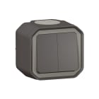 LEGRAND - Conmutador doble Plexo monobloc superficie - 10AX - Antracita
