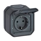 LEGRAND - Base de corriente monobloc superficie Plexo IP 55 - 16A - 2P+T - embornamiento automático - antracita