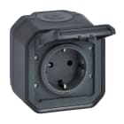 LEGRAND - Base de corriente monobloc superficie Plexo IP 55 - 16A - 2P+T - embornamiento con tornillos- antracita