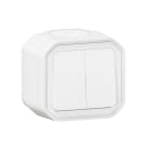 LEGRAND - Conmutador doble Plexo monobloc superficie - 10AX - Blanco