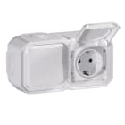 LEGRAND - Base de corriente monobloc Plexo IP 55 - 16A - 2x2P+T - instalación en superficie horizontal - blanco