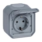 LEGRAND - Base de corriente monobloc superficie Plexo IP 55 - 16A - 2P+T - embornamiento con tornillos- gris