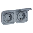 LEGRAND - Base de corriente precableada Plexo IP 55-2x2P+T horizontal-modular-gris