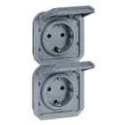 LEGRAND - Base de corriente precableada Plexo IP 55-2x2P+T vertical-modular-gris