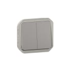 LEGRAND - Conmutador doble Plexo modular gris - 10AX