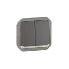 LEGRAND - Conmutador doble luminoso Plexo modular antracita - 10AX