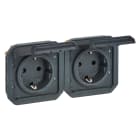 LEGRAND - Base de corriente precableada Plexo IP 55-2x2P+T horizontal-modular-antracita