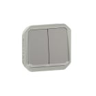 LEGRAND - Conmutador doble luminoso Plexo modular gris - 10AX