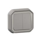 LEGRAND - Conmutador doble Plexo monobloc empotrar - 10AX - Gris
