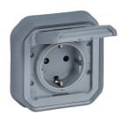 LEGRAND - Base de corriente monobloc empotrar Plexo IP 55 - 16A - 2P+T - embornamiento con tornillos- gris