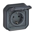 LEGRAND - Base de corriente monobloc empotrar Plexo IP 55 - 16A - 2P+T - embornamiento con tornillos- antracita