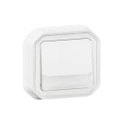LEGRAND - Pulsador NA+NC luminoso con portaetiquetas Plexo blanco - Monobloc de empotrar - 10 A