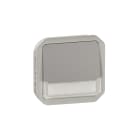 LEGRAND - Pulsador NA+NC luminoso con portaetiquetas Plexo modular gris - 10 A