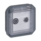 LEGRAND - Base TV/R-SAT única - Plexo componible - 1,5 dB - 2400 MHz - Instalación de superficie o de empotrar - antracita