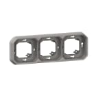 LEGRAND - Marco de empotrar Plexo modular gris - 3 elementos horizontales o verticales