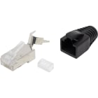 EXCEL - EXCEL CAT6A STP CRIMP PLUG AND BOOT BLACK PACK 100