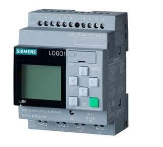 SIEMENS - LOGO! 12/24RCE, MÓDULO LÓGICO, DISPL. FA/E/S: 12/DC 24 V/RELÉ, 8 DI (4 AI)/4 DO, MEM. 400 BLOQUES, M