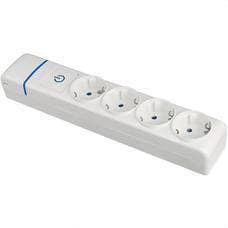 SOLERA - BASE MÚLTIPLE DE 4 TOMAS 2P+T, 16A 250V~.  CON INTERRUPTOR LUMINOSO.