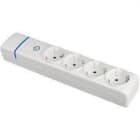 SOLERA - BASE MÚLTIPLE DE 4 TOMAS 2P+T, 16A 250V~.  CON INTERRUPTOR LUMINOSO.