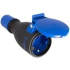 SOLERA - BASE MÓVIL 2P+T, 16A 250V~. CAUCHO COLOR NEGRO.