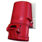 MENNEKES - Base enchufe mural 32A 5P 6H 400V, IP44 con fijación externa, rojo