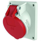 MENNEKES - Base enchufe semiempotrable 32A 4P 6H 400V TA IP44, rojo