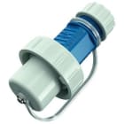 MENNEKES - Clavija schuko 16A 2P+T 230V IP68 con capuchón protector sujeto mediante correa azul