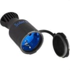 SOLERA - BASE  MÃ“VIL 2P+T, 16A 250V~.CAUCHO COLOR NEGRO.