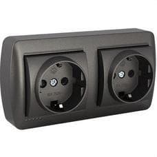 SOLERA - BASE FIJA DOBLE 2P+T, 16A 250V~. DE SUPERFICIE.