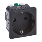 LEGRAND - Base de corriente Mosaic - 2P+T - 2 módulos - Embornamiento automático - Negro mate