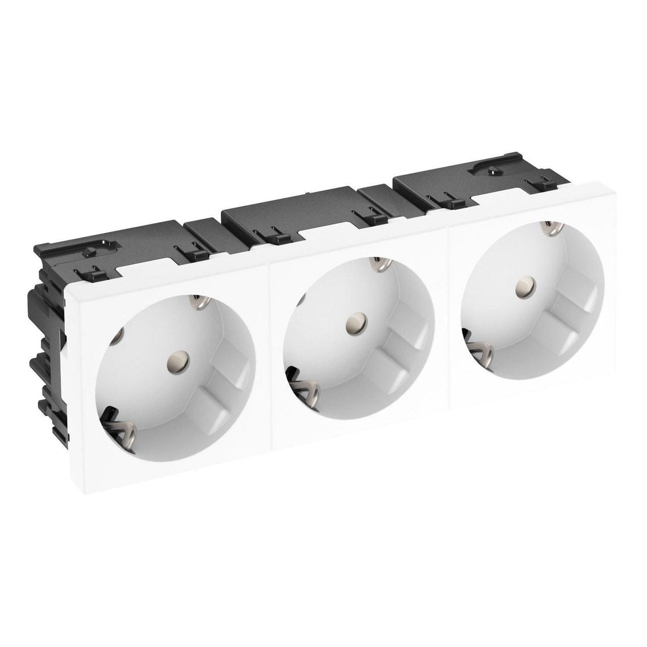 OBO BETTERMANN - Toma eléctrica triple 33° conexión a tierra Connect 45 STD-D3SC RW3