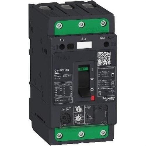 Schneider Electric - Disyuntor magnético térmico GV4PE 115A 100kA con EVERLINK