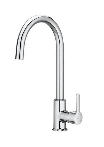 ROCA - Mezclador cocina Mencía caño curvo giratorio cromo